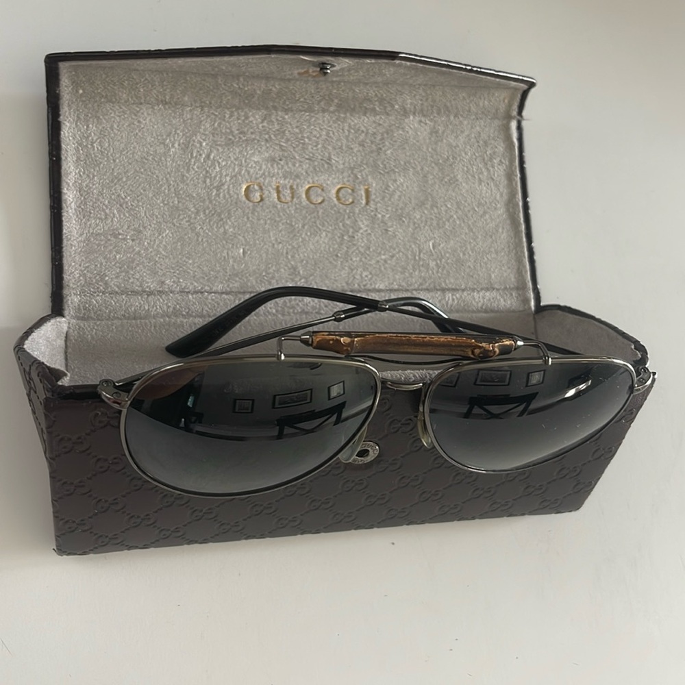 Gucci sunglasses with bamboo top bar